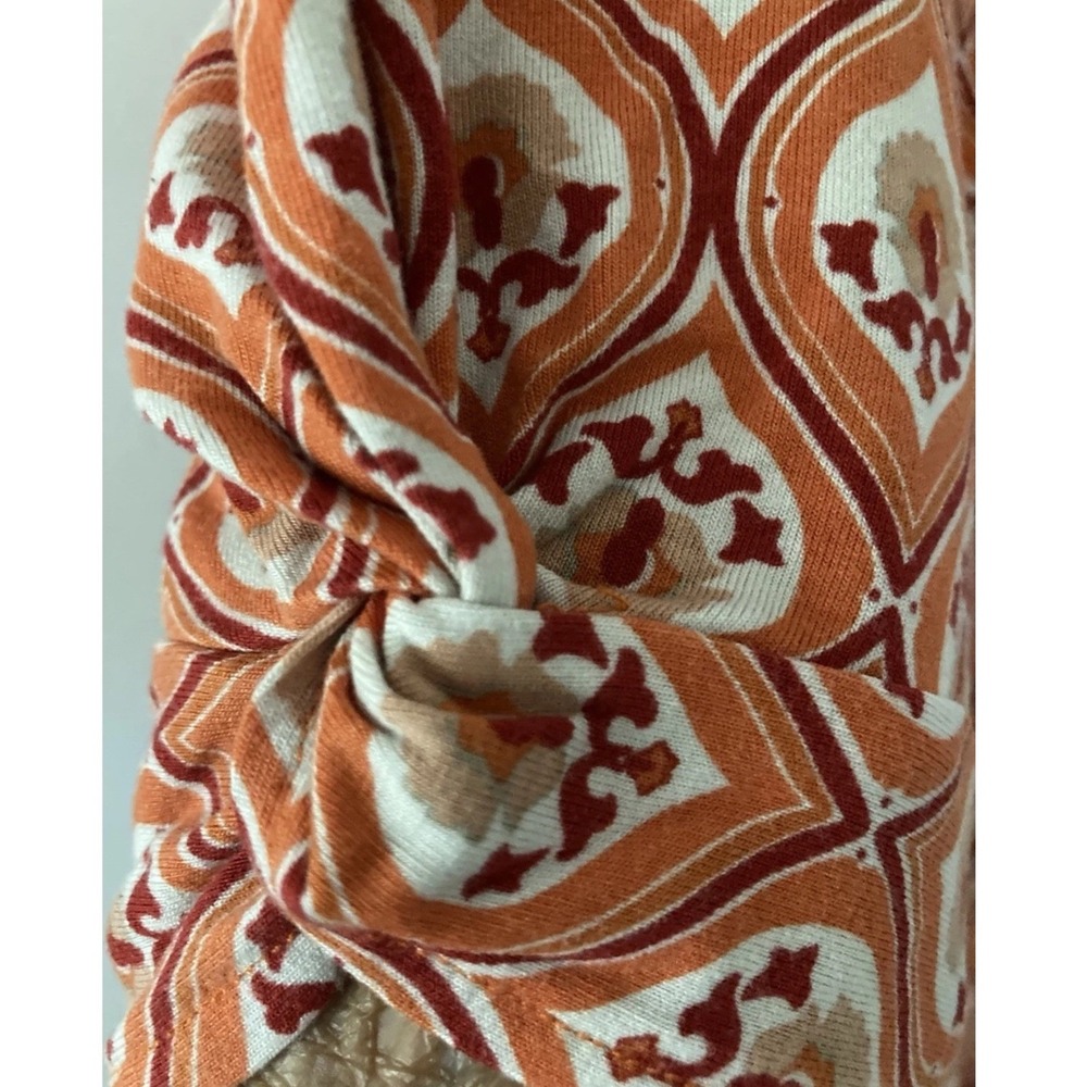 Boden Women's Puff Sleeve Tie Waist Dress Size US 4R UK 8R Red Geometric Print - Picture 8 of 10